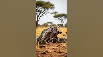 Will the python manage to swallow the warthog epic showdown in the wild #wildlife #python #nature