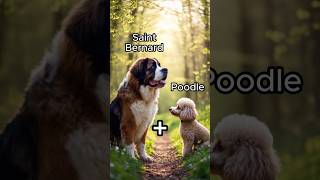Hybrid: Saint Bernard & Poodle dog mix 🐶 #dogs #dog #puppy #saintbernad #poodle