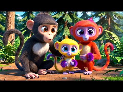 <strong>Monkey</strong> Family Adventures: Meet All the Colorful Jungle Friends! 🐵 | Kids Songs &amp; Nursery Rhymes