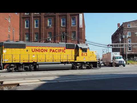 Union Pacific Railroad Train Switching Action in the West Bottoms of Kansas City