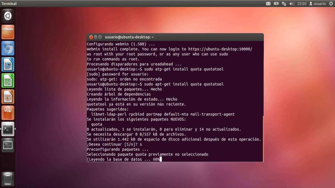 Instalacion Webmin y Configurar Cuota Disco Ubuntu 12.04 - YouTube