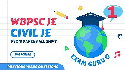 WBPSC JE 2018 || Previous Years Questions Paper || Part - 1