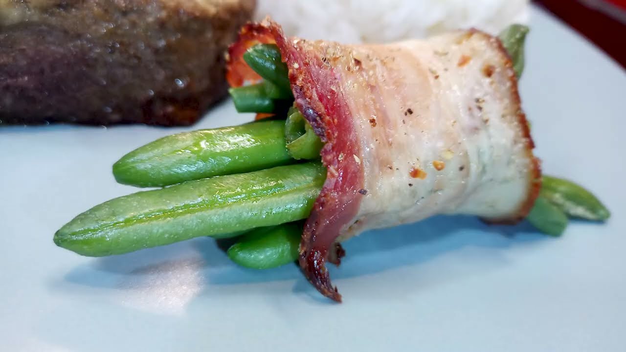 Speckbohnen ganz leicht | Rezept für mit Speck umwickelte grüne Bohnen