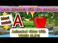 Learn Alphabets with live examples #1 | Animated video with video clips | WATRstar