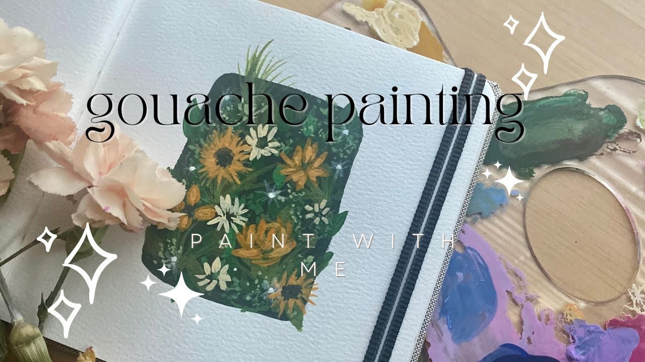 Mini gouache painting tutorial | paint with me | Himi Gouache - YouTube