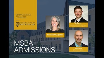 In-Depth Conversation with Notre Dame MSBA Program Directors and Graduate Admissions Team