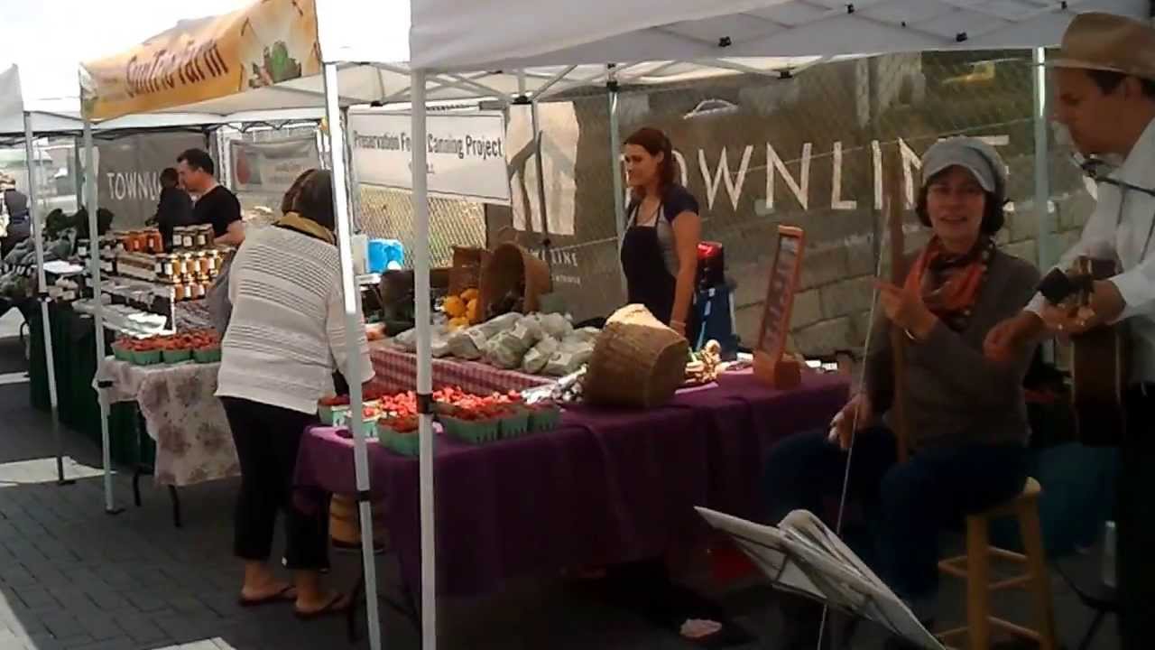 Walk through new Farmer's Market at the Hudson in downtown Victoria on