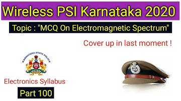 Wireless psi and RSI syllabus/MCQ on Electromagnetic spectrum for wireless psi ksrp RSI/ksp syllabus