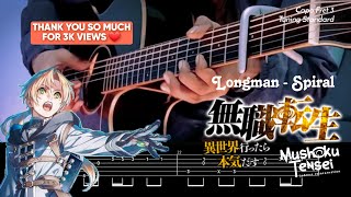 Download Lagu Longman - Spiral (TV size) Fingerstyle Guitar Cover with Easy Tabs | Mushoku Tensei season 2 opening MP3