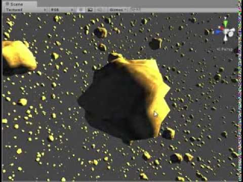 Unity Space ship, developing ! n°04 20 000 asteroids generated