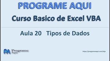 Curso Basico de Excel VBA Aula 20   Tipos de Dados
