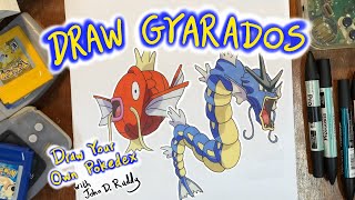 How to Draw Magikarp and Gyarados - Draw Your Own Pokedex Ep007