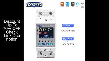 TOMZN 2P 63A 110V 220V TUYA WIFI Smart Switch Kwh Metering Circuit Breaker Timer with voltage curren
