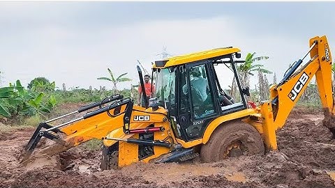 New JCB 3DX Plus Backhoe Loader Unfortunately Stuck in Mud its Self Rescue | Jcb videoLIKE ||