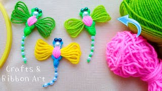 Super Easy Dragonfly Making Idea with Wool - Hand Embroidery Amazing Trick - Sewing Hack