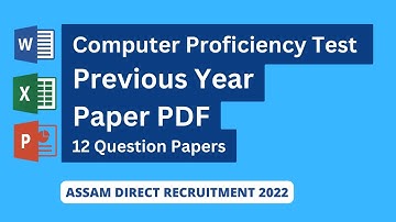 Computer Proficiency Test | Previous Year Paper PDF | Practice Set 9 | ADRE 2022