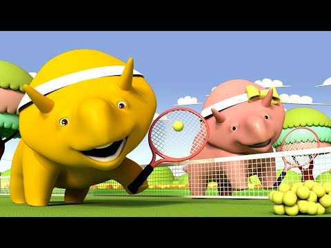 Invata Culorile - Joaca Tenis! - Dinozaurul Dino 👶 Desene Animate Educaţionale Pentru Copii