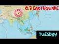 6.3 Earthquake China Region. 5.5 EQ under Tokyo Japan. Tuesday update.