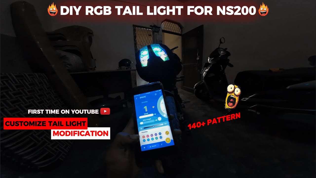 🔥 DIY RGB Tail Light for NS200 | Custom Tail Light Modification 🔥