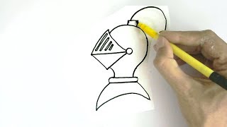 How to draw Knight in  easy steps for children, kids, beginners