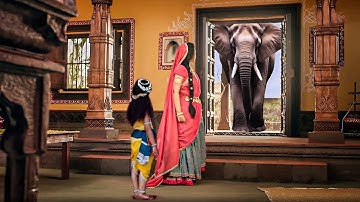 जब मैया यशोदा के घर में घुस आया एक जंगली हाथी | यशोमती मईया के नंदलाला | Shree Krishan Leela
