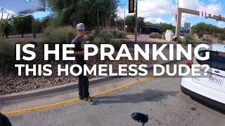 Biker Gives Food And Job Offer To Homeless Man