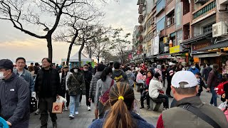 Chinese New Year Day in Taiwan : Walking Tamsui to Lover's Bridge