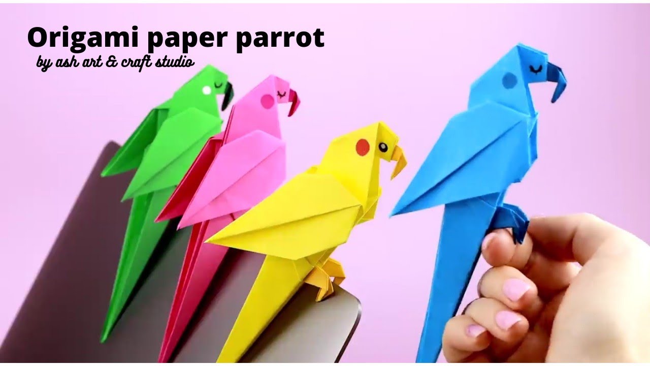 origami paper parrothow to make paper bird or parrot YouTube