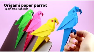 origami papirpapegøje|hvordan man laver papirfugl eller papegøje