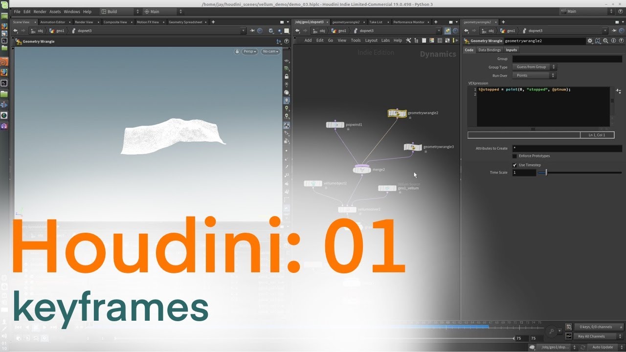 Houdini Vellum 01 intro and keyframes YouTube
