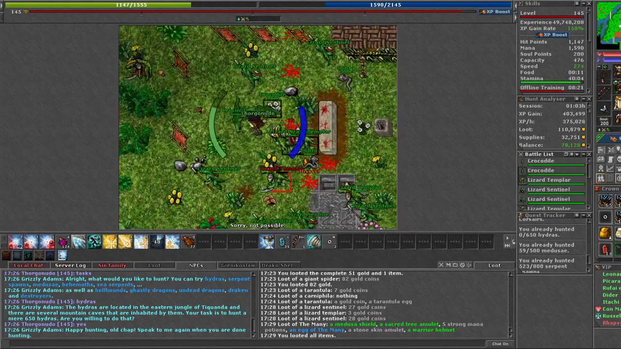 Tibia - The Many (Hydra Boss) - Level 150 RP - YouTube