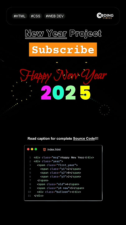 Happy new year HTML CSS
