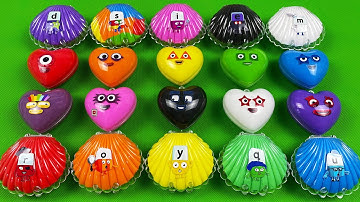 Numberblocks & Alphablocks | Looking CLAY With Seashells and Hearts Coloring! Video ASMR