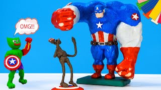 DIY Superhéroe Capitán América gigante y Siren head con arcilla | Super Clay ES