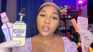 ASMR- Lice Check with Paper Products 💆🏽‍♀️🔦 (LAYERED SOUNDS, MOUTH SOUNDS, SCALP MASSAGE)✨