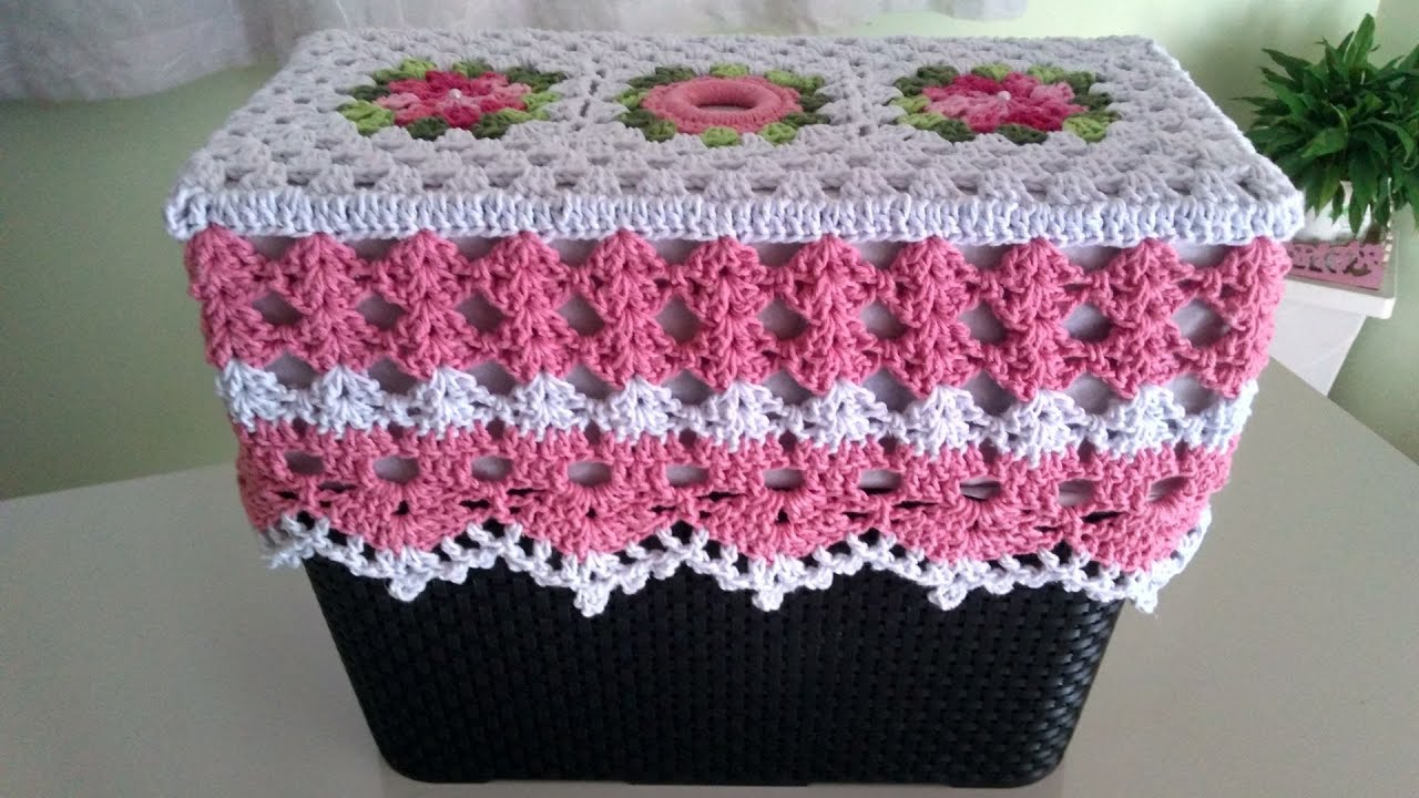 CAPA DE CAIXA ACOPLADA EM CROCHÊ ECONÔMICA/JOGO BANHEIRO - PASSO A PASSO