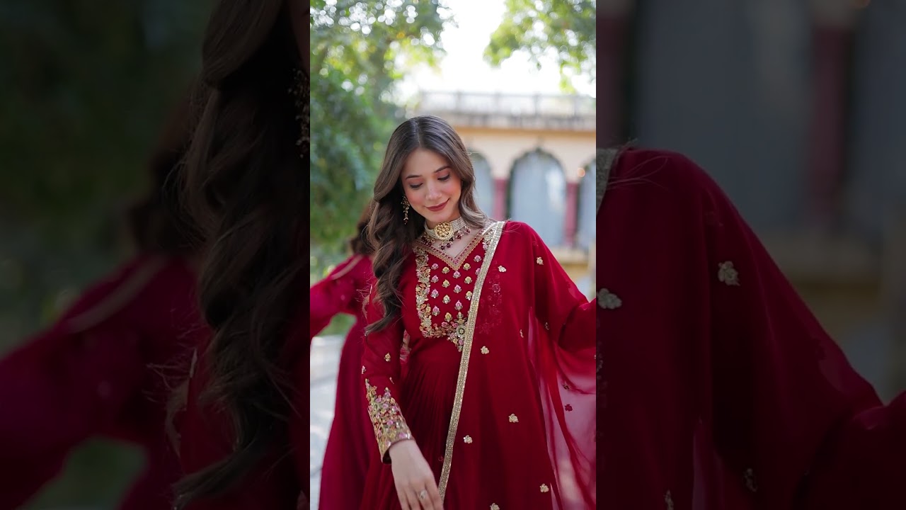 Dark Pink Sequins Embroidered Suit