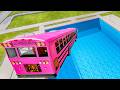 School Bus Down In Swimming Pools – Epic BeamNG Drive Bus Crash Test in BMG Simulation