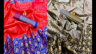 New arrival Banarasi Silk & Raw Silk Sarees With Rich Pallu & Contrast Blouse Collections With Price screenshot 4