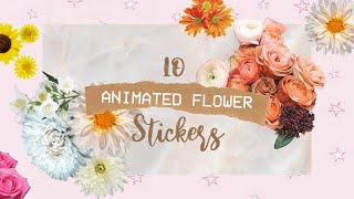 10 Animated Flower Stickers GREEN SCREEN screenshot 5