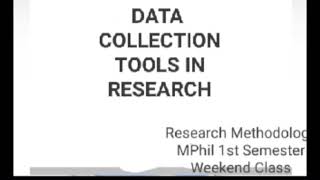 Data Collection Tools in Research