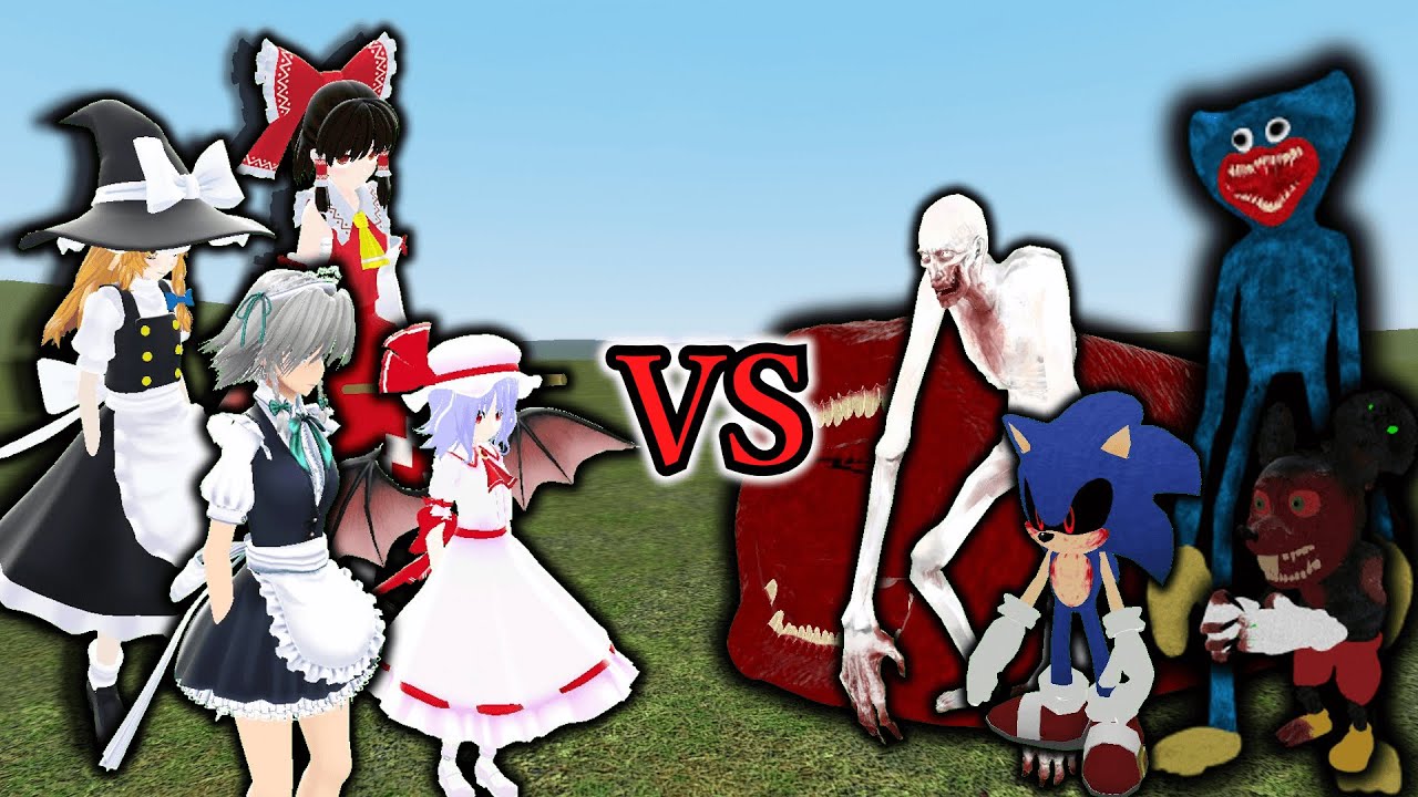 東方キャラと化けもので戦わせてみた【ゆっくり実況】【GMOD】【SCP】【ソニックEXE】【ハギーワギー】【トレバーヘンダーソン】