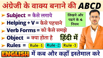 Subject, Verb, Object in English Grammar | Subject object Verb कैसे पहचाने ? | Parts of Sentence
