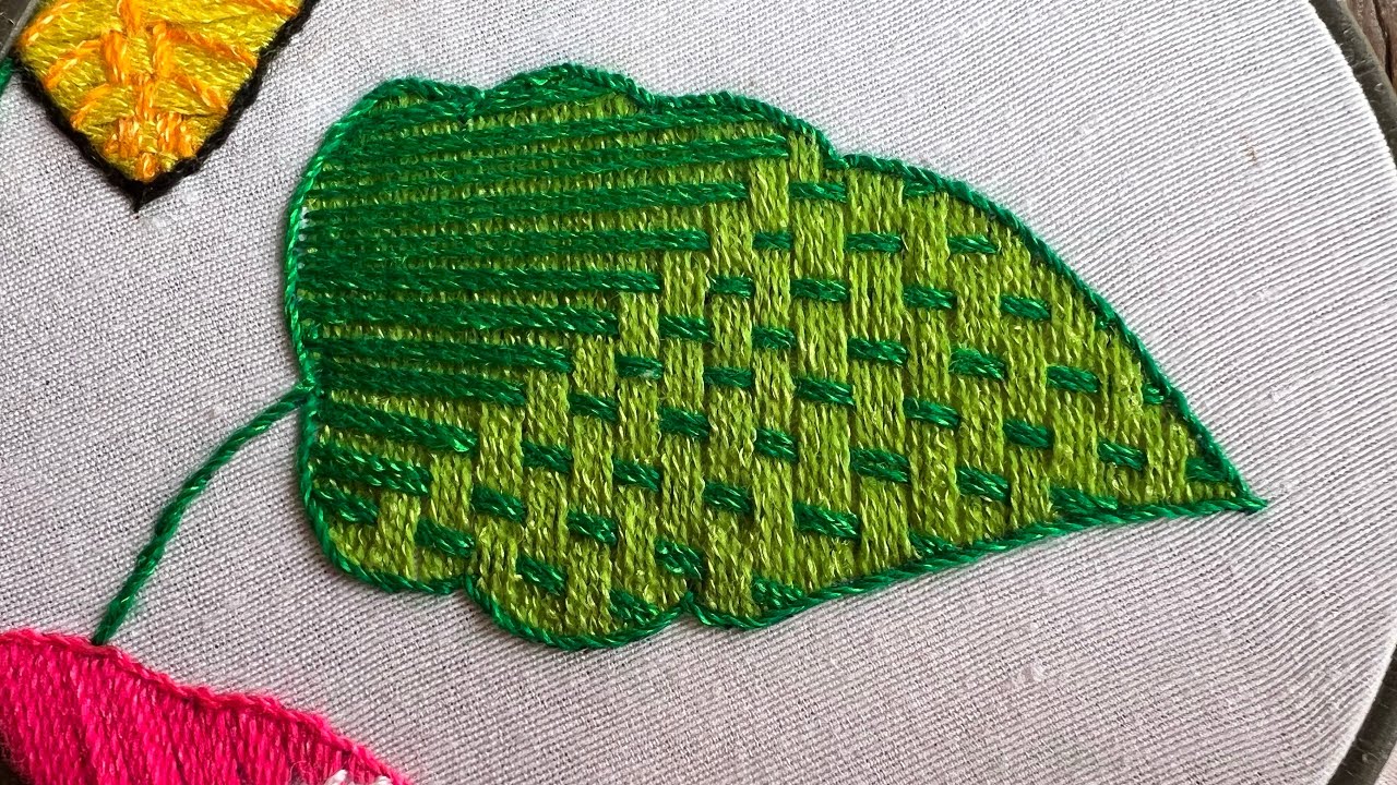 COMO BORDAR UNA HOJA 🍃 puntada para una hoja 🍃 
