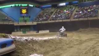 ATV Daredevil Henry Rife jump #2 Monster truck show 1/31/15 Salisbury, MD