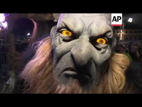 Raw: Evil 'Krampus' Frightens Austrian Town