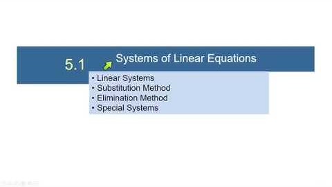 College Algebra 5.1 Systems of Linear Equations