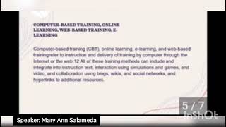 Chapter 8 Technology based Training Method