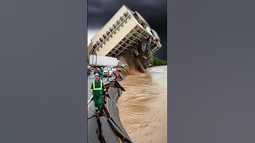 Dramatic Moment Apartment Building Collapses in Massive Flood