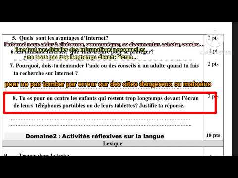 6AEP examen normalisé provincial تصحيح الإمتحان الإقليمي اللغة الفرنسية دورة يونيو